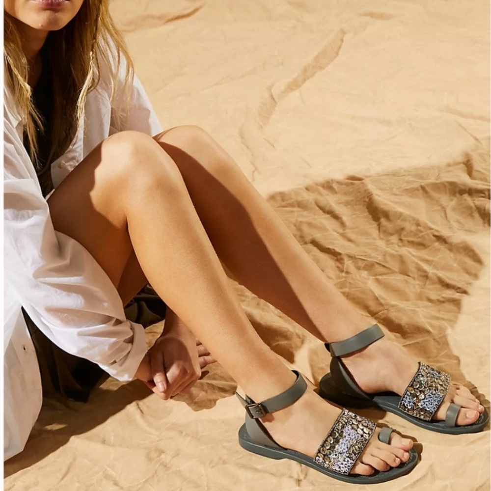 Free People Sun Peaks Embellished Sandals Size 8